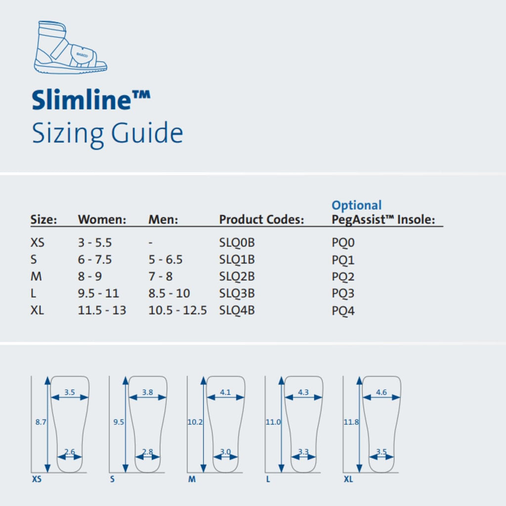SlimLine Cast Boot – Medium – Fits Women’s 8–9 / Men’s 7–8 – Universal Left/Right Cast Shoe