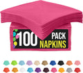 Hot Pink Dinner Napkins Disposable Paper Napkins 100 Pcs