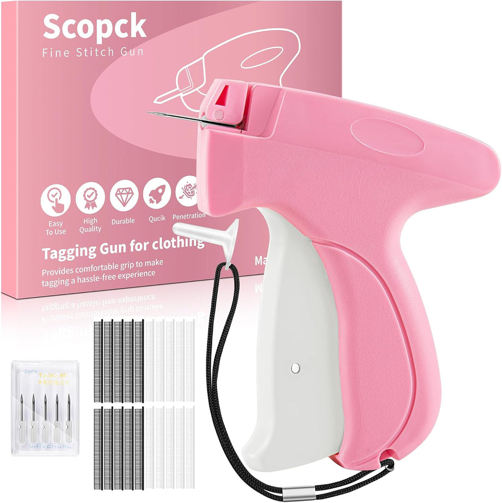 Stitch Gun for Clothes - Handheld Stitch Gun Quick Clothing Fixer - Tagging Gun - Includes 6 Needle, 1000 Black