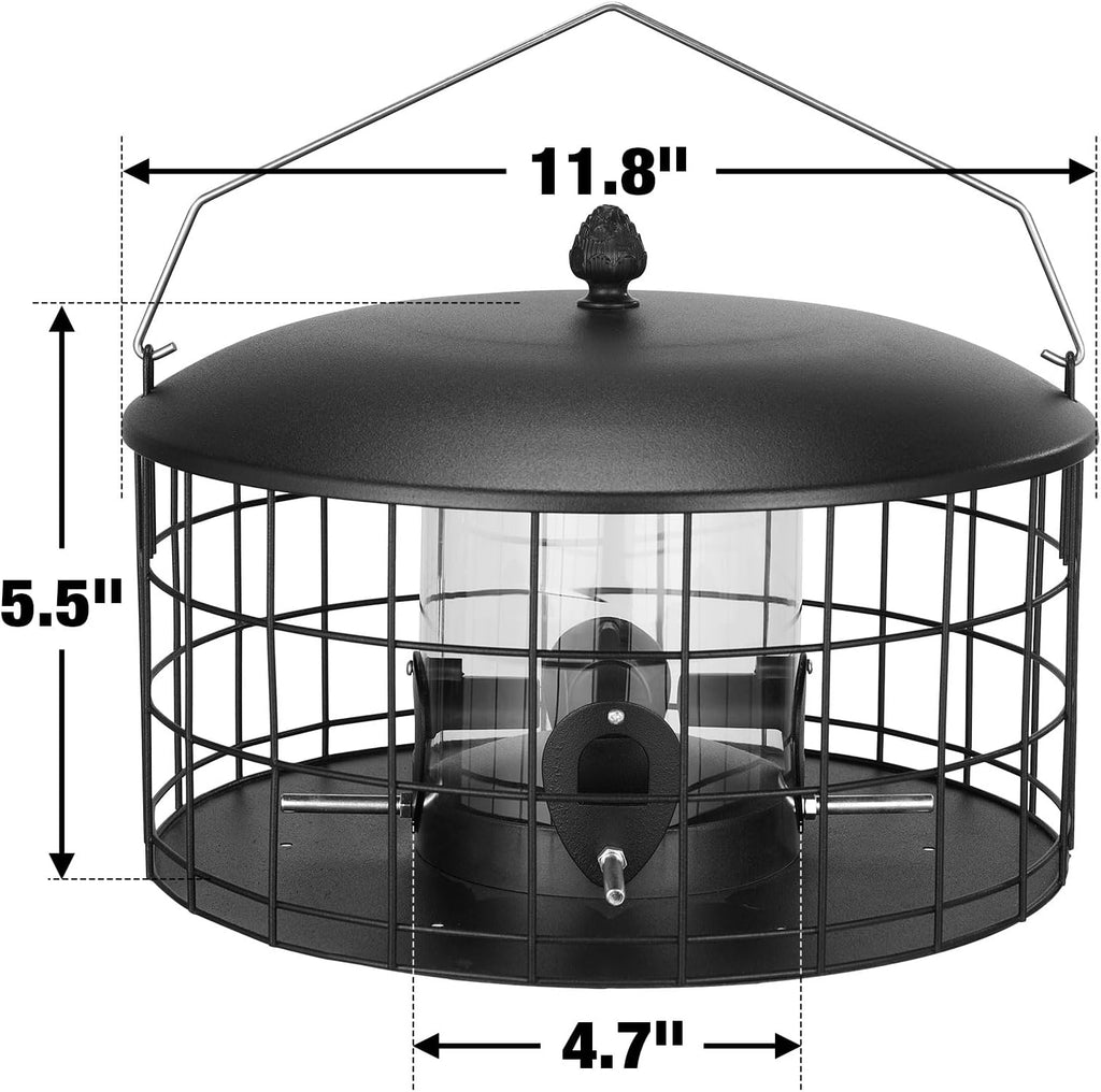 Squirrel Proof Bird Feeders for Outdoors Hanging, Extra Wide 11.8"