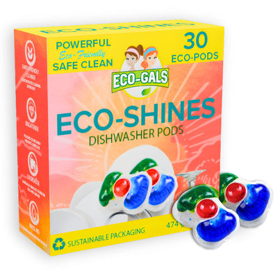 Eco-Shines Dishwasher Detergent Pods With 3 in 1 Power of Liquid, Powder, and Gel for Brighter Cleaner Dishes