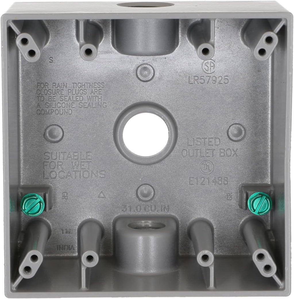 Bell Weatherproof 5333-0 2 - Gang Weatherproof 3 Outlet Box Gray