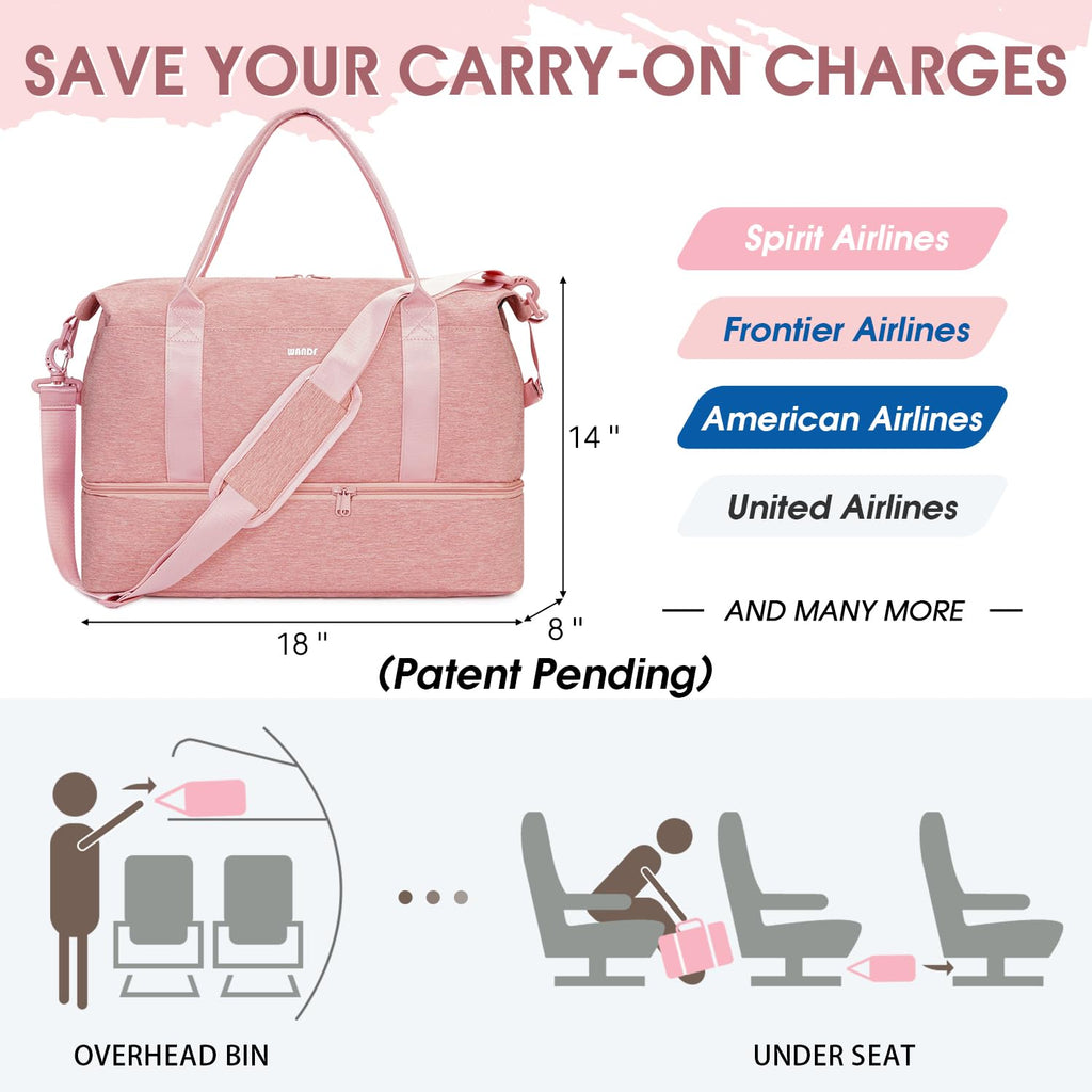 Personal Item Travel Bag, Carry On Weekender Bag for Women