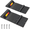 SAFSTAR Anti-skid Parking Mat 2 Pack, Garage Wheel Stopper Parking Aid w/Warning Strip, Non-slip Surface, Anti-skid