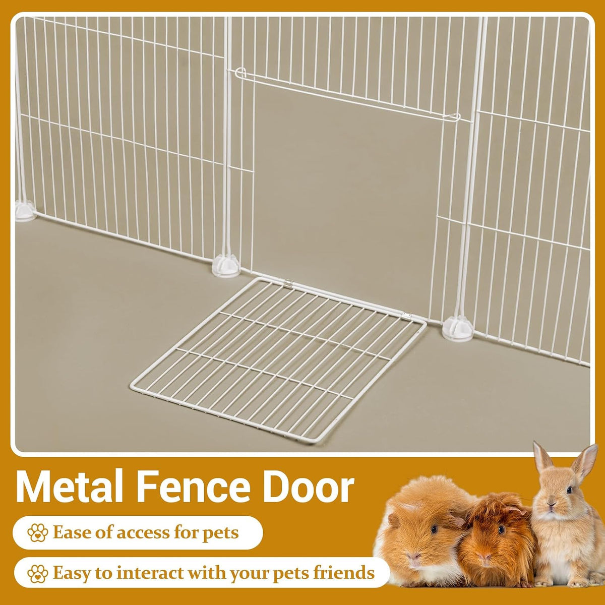 20 Panels Guinea Pig Cages, 48" x 24" x 16" Enclosed Rabbit Cage