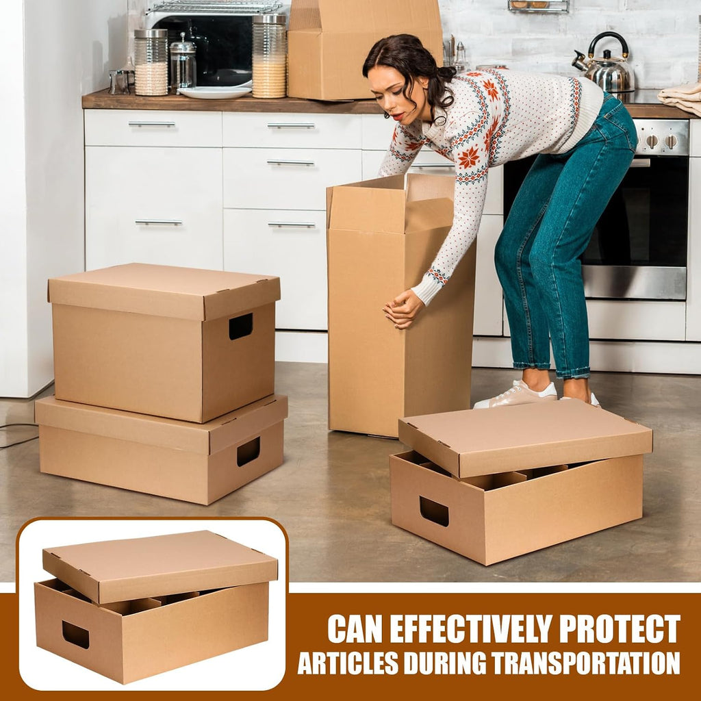 4 Pack Mug Moving Boxes with Divider Kits