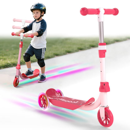 Cool LED Light Up Scooter for Kids | 3 Height Adjustable | Kids Toys for Boys & Girls (Height 37-50") | Ideal Outdoor