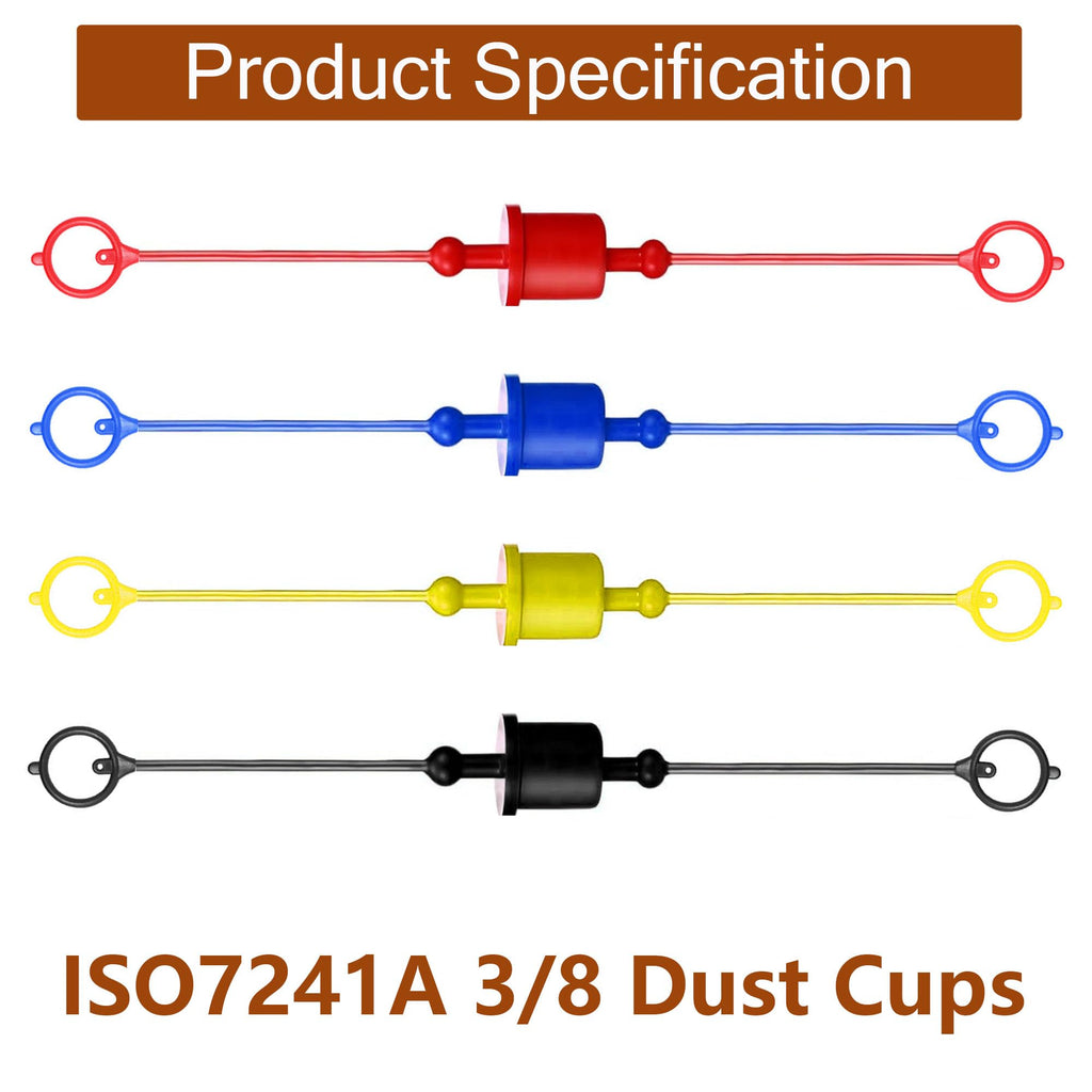Ojeemii 3/8" Hydraulic Fitting Caps and Plugs 8PCS Hydraulic Dust Caps