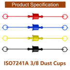 Ojeemii 3/8" Hydraulic Fitting Caps and Plugs 8PCS Hydraulic Dust Caps
