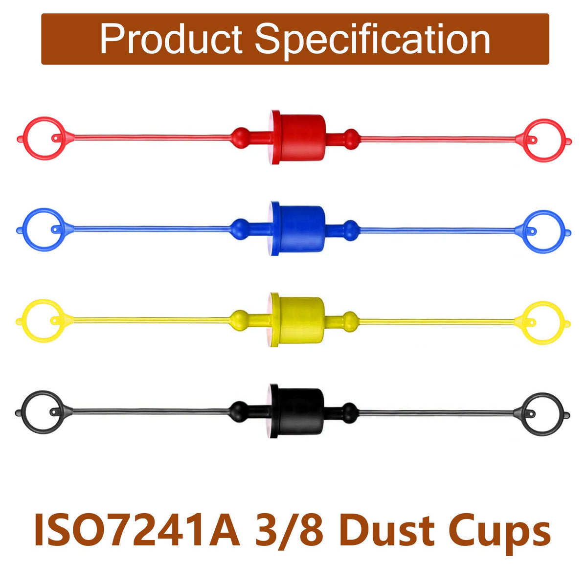 Ojeemii 3/8" Hydraulic Fitting Caps and Plugs 8PCS Hydraulic Dust Caps