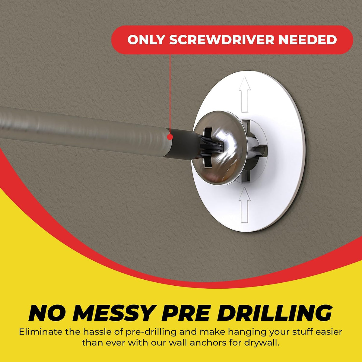 Heavy Duty Drywall Anchors and Screws Kit Including Toggle Anchors & Screws Durable Zinc Plastic Self Drilling