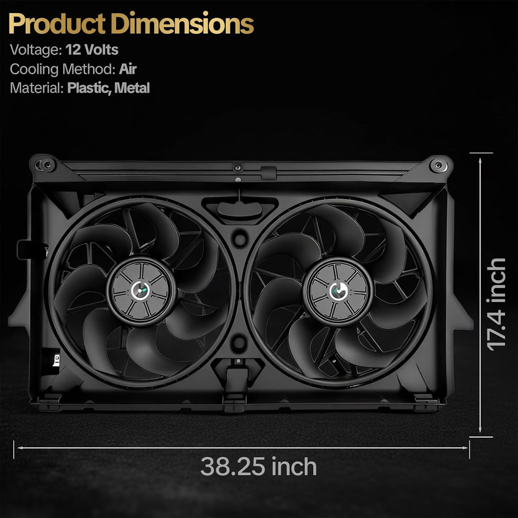 620-654 Engine Radiator Cooling Fan Assembly for 2007-2013 Chevy Avalanche Silverado Suburban Escalade Tahoe Sierra Yukon Silverado 620654 15780788