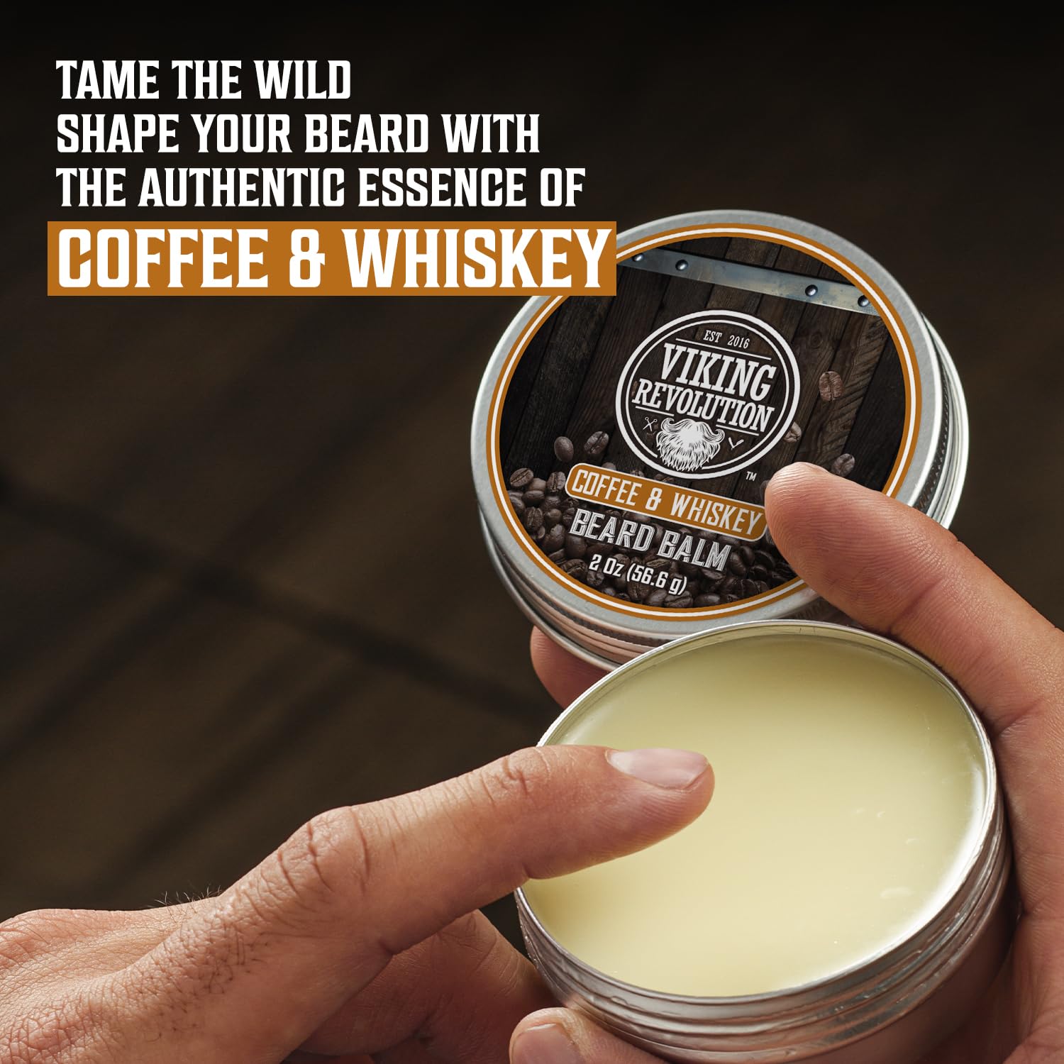 Coffee and Whiskey Beard Balm for Men (2oz) and Beard Oil (1 fl oz) Kit - With Argan and Jojoba Oils - Soften and
