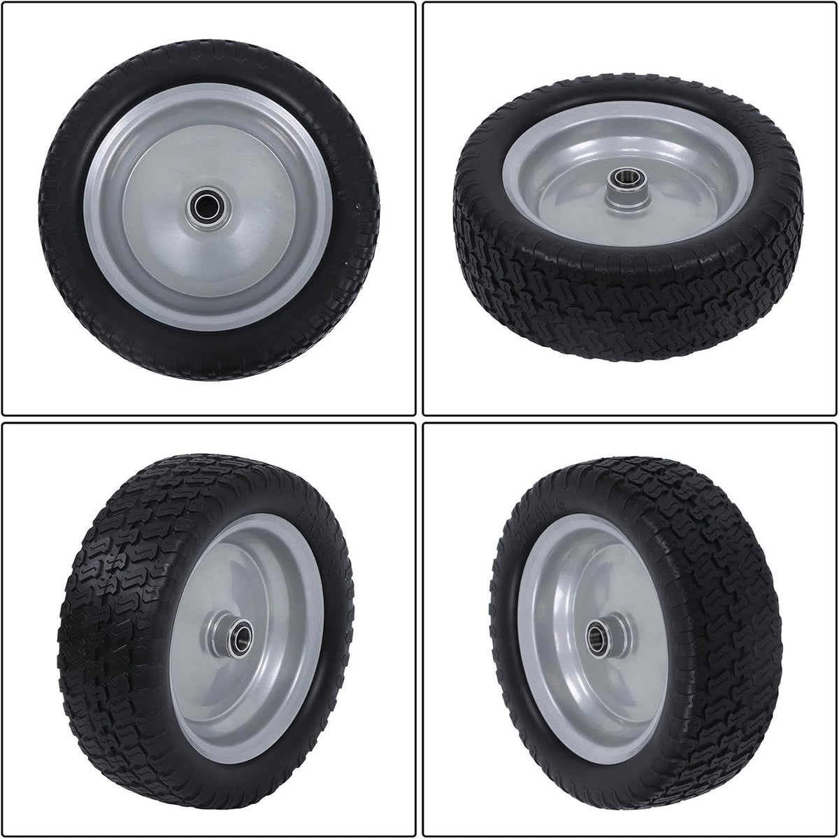 13x5.00-6 Airless Tire and Wheel, Replacement 13x5-6 Solid Rubbe Riding Lawn Mower Tire with Rim
