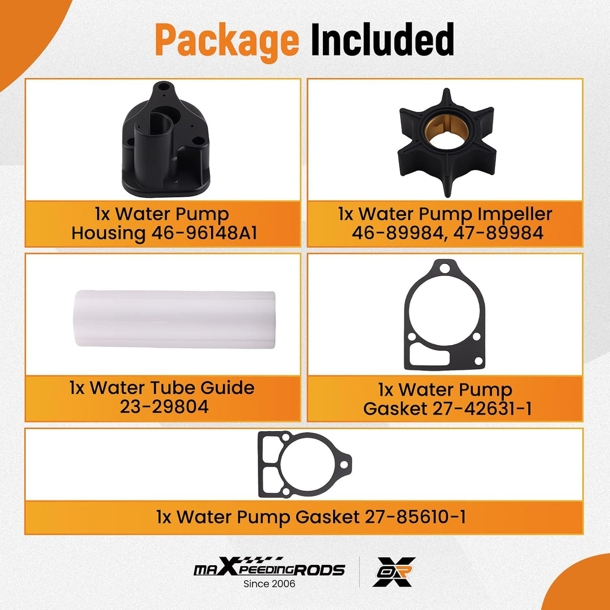 maXpeedingrods Outboard Water Pump Impeller Repair Kit for Mercury Outboard