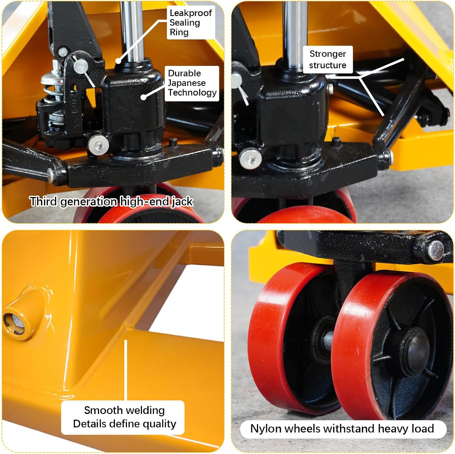Leak-Proof Pallet Jack, 5500 lbs Load Capacity, Manual Pallet Truck with 48L x 27W Inch Forks for Material Handling