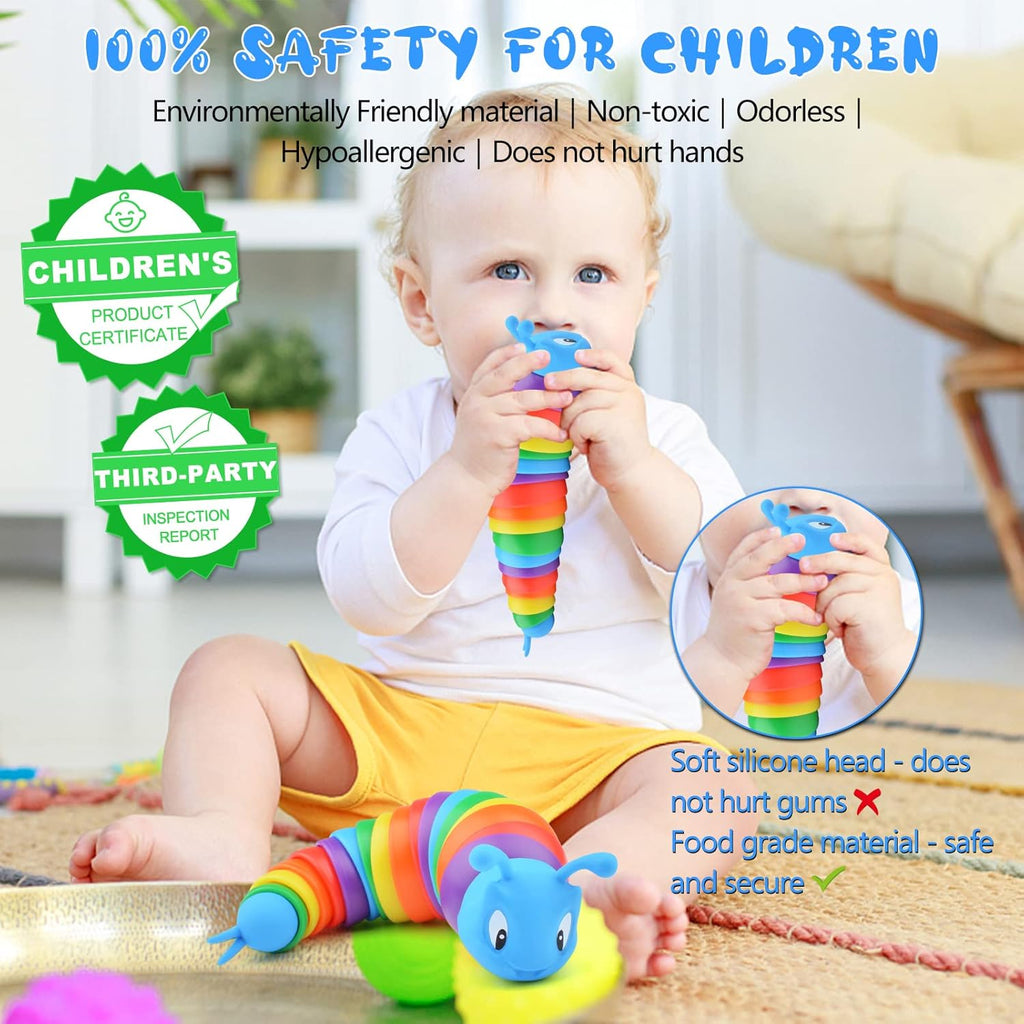 Fidget Slug Toy, Sensory Slug Fidget Toys for Kids & Adults, 1 PC Autism Sensory Toys for Children Toddlers, Toddler