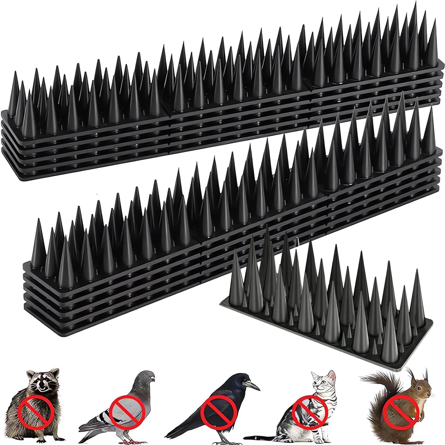 Bird Spikes, 20 Pack Outdoor Cat Squirrel Raccoon Pigeon Cat Animal Deterrent Spikes for Outside Anti Bird Defender