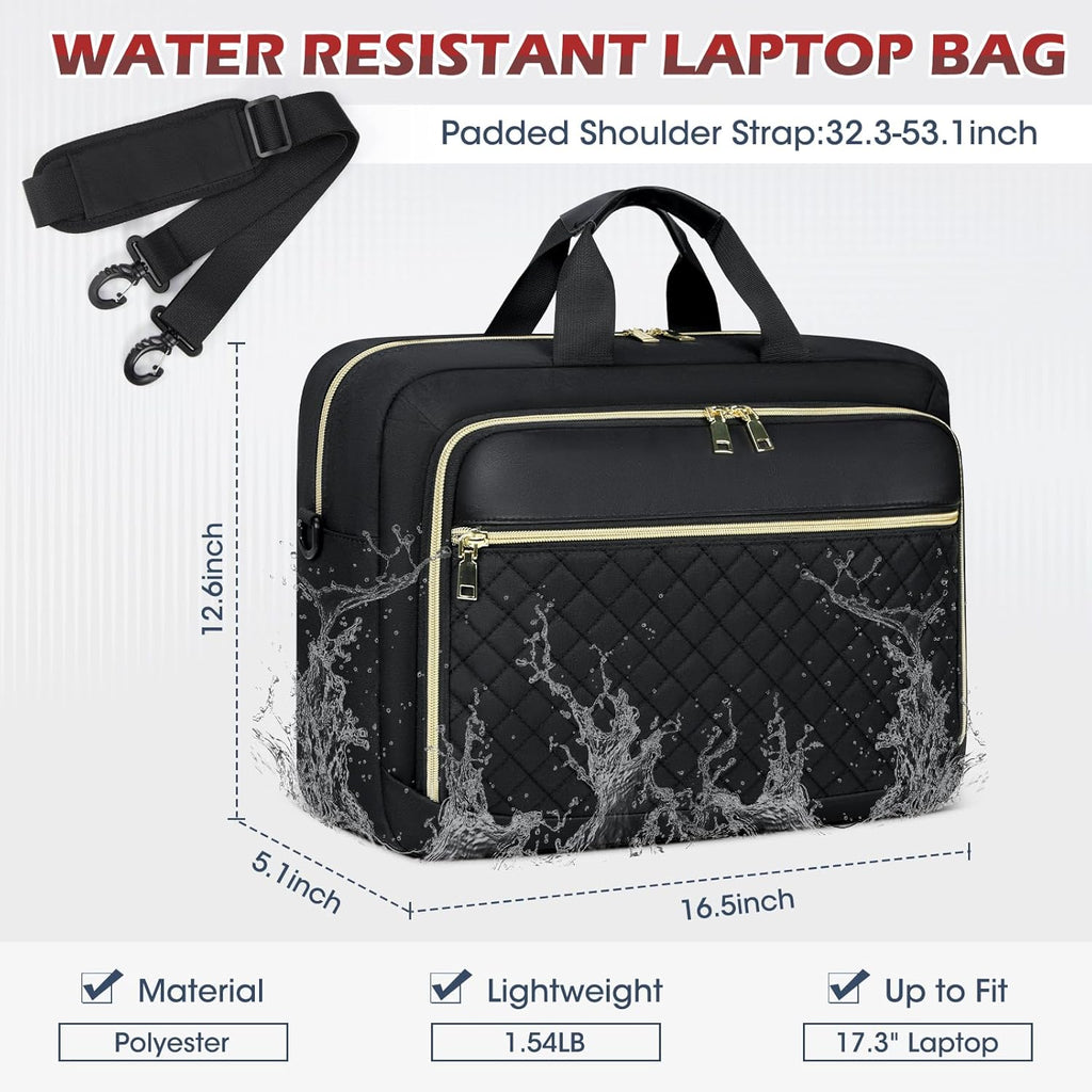 Laptop Bag 17.3 Inch Laptop Briefcase for Women Men Waterproof Shoulder Messenger Bag Large Computer Bag for Business