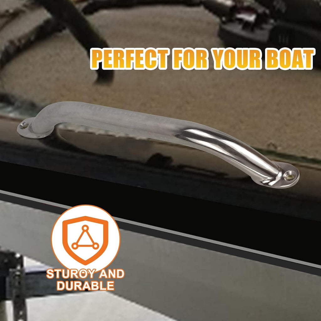 Boat Grab Handle 12" 316 Stainless Handrail 14" Hole to Hole