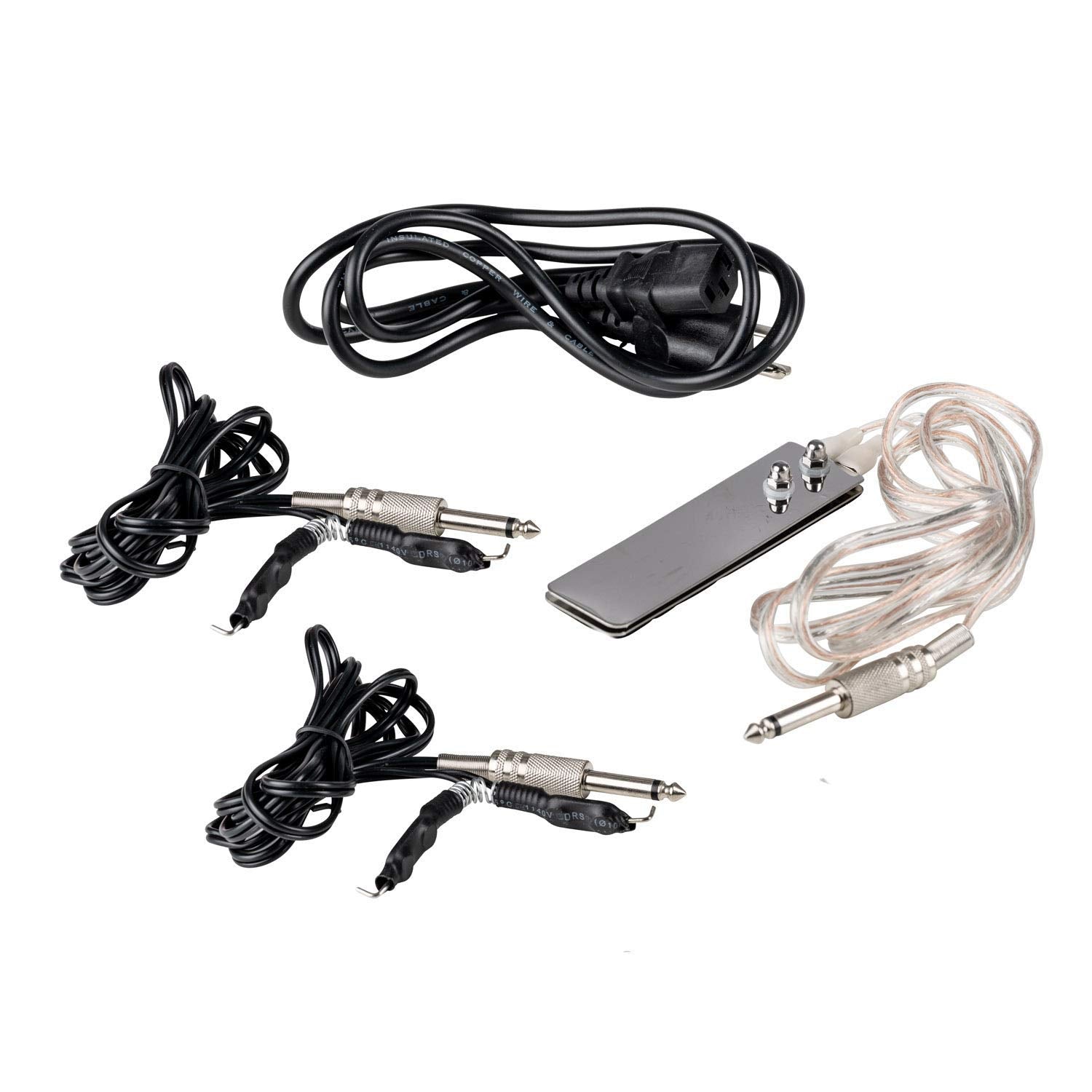 Dual Digital Tattoo Power Supply with Foot Pedal and 2 Clip Cords, Black Color