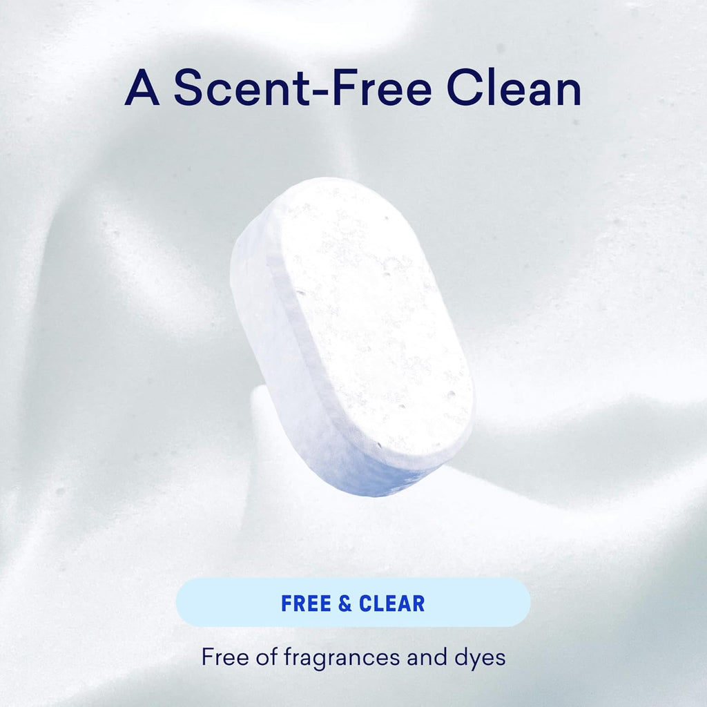 100% Plastic-Free Dishwasher Detergent Tablets, 60ct, Free & Clear