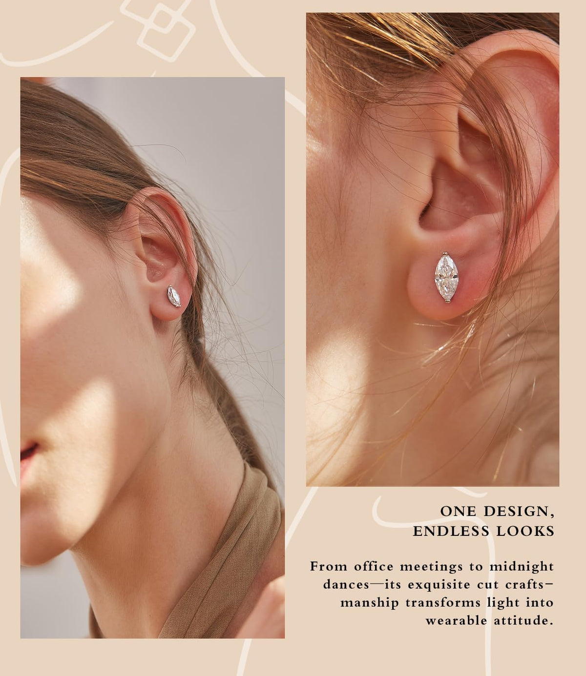 "STUNNING FLAME" Trillion-cut/Cushion-cut/Emerald-cut/Marquise-cut ... 18K White Gold Plated Sterling Silver Cubic