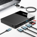 Portable 750GB Docking Station External Hard Drive, USB C Multiport Hub HDD 7-in-1, USB 3.0, SD/TF Card Reader