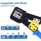 NataLink Pass Through RJ45 Crimp Tool Cat6 Cat5E Cat5 Ethernet Crimper