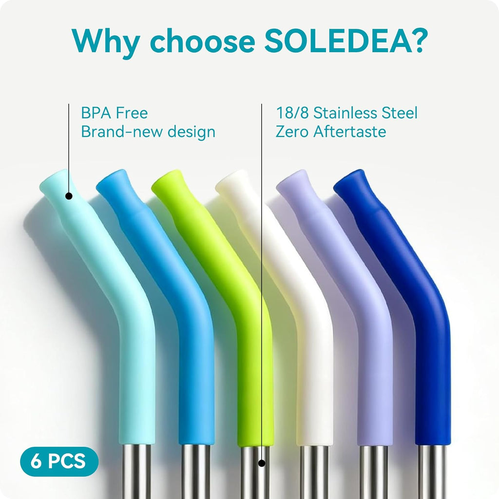 40 oz Straight Metal Straws for 40 oz Stanley Tumbler | 6 Pcs Stainless Steel Reusable Drinking Straw with Colourful