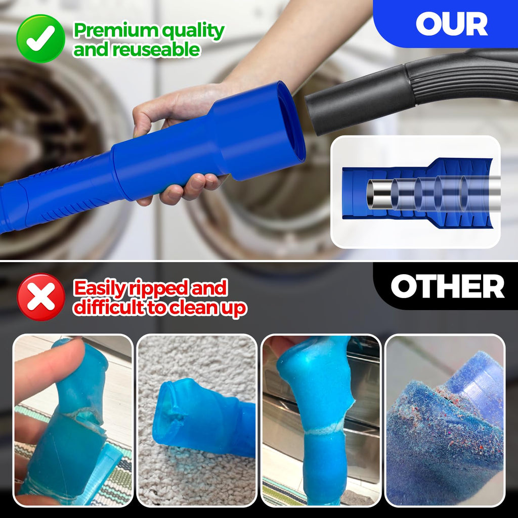 Holikme Dryer Vent Cleaner Kit 2Pack - Lint Vacuum Attachment & Brush