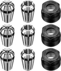 Shimeyao 9 Pcs ER11 Collet Set 1/8'' + 1/4'' with Clamping Nut for CNC