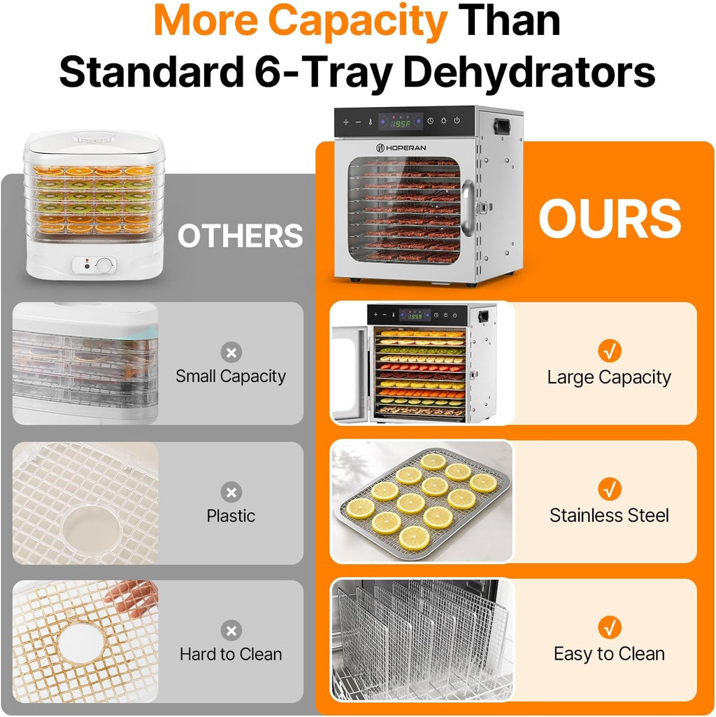 10 Tray Food Dehydrator Machine for Jerky, Fruit, Herb & Dog Treats