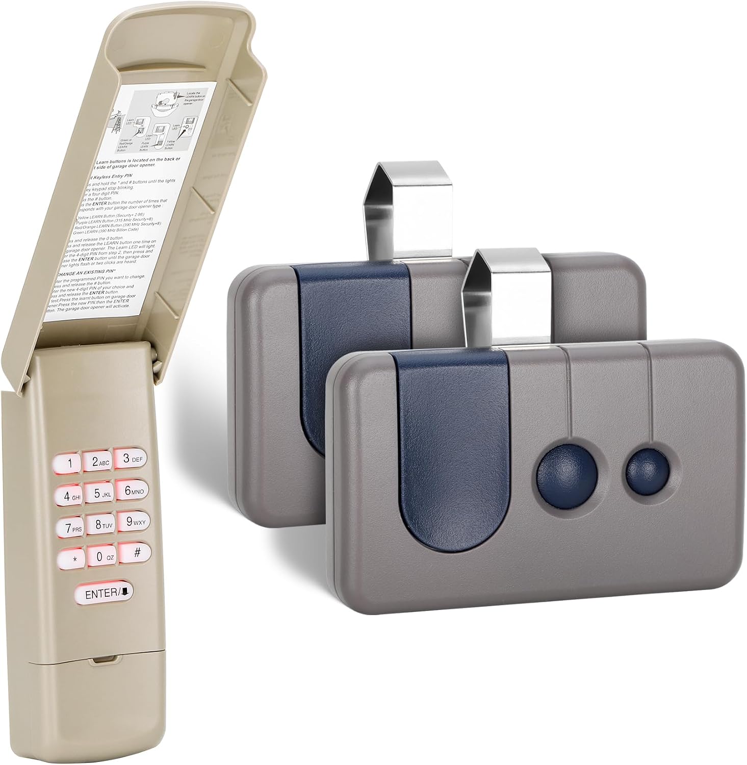 for Sears Craftsman Garage Door Remote Keypad, for Red/Orange Learn (97-05)