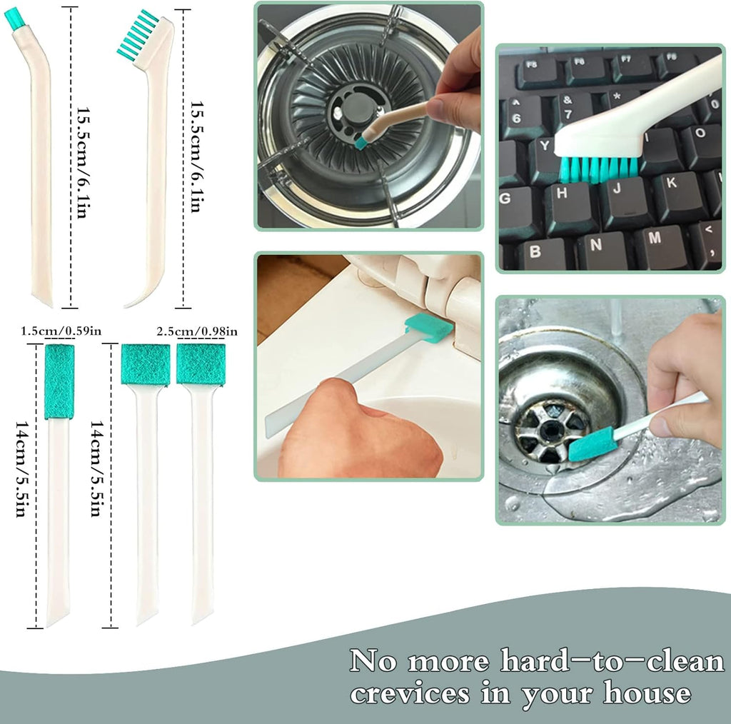 Small Household Cleaning Brushes by ELEMGULY,18 Pcs Crevice Brush for Hole, Gap, Corner, Space, Micro Crevice Scrub