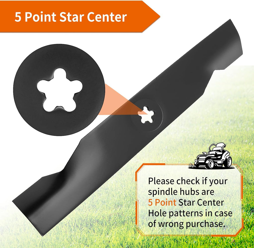48" Deck Mower Blades 180054 for Hus qvarna YTH24V48 YTH2348 YTH22K48 YTH23K48 Z248, High Lift Blades Replace for 173920 532180054 539107519, 3 Pack