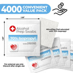 Alcohol Prep Pads, 70% Isopropyl Alcohol Wipes, 4000 Count
