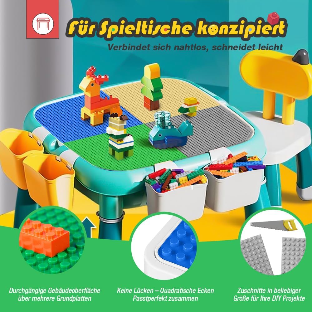 8 Pack Classic Building Baseplates, Multicolor