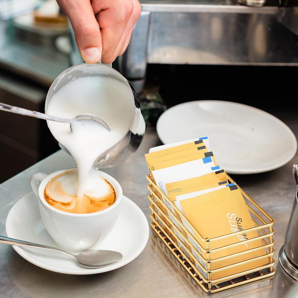 2 Pcs Sugar Packet Holders for Coffee Bar, Gold