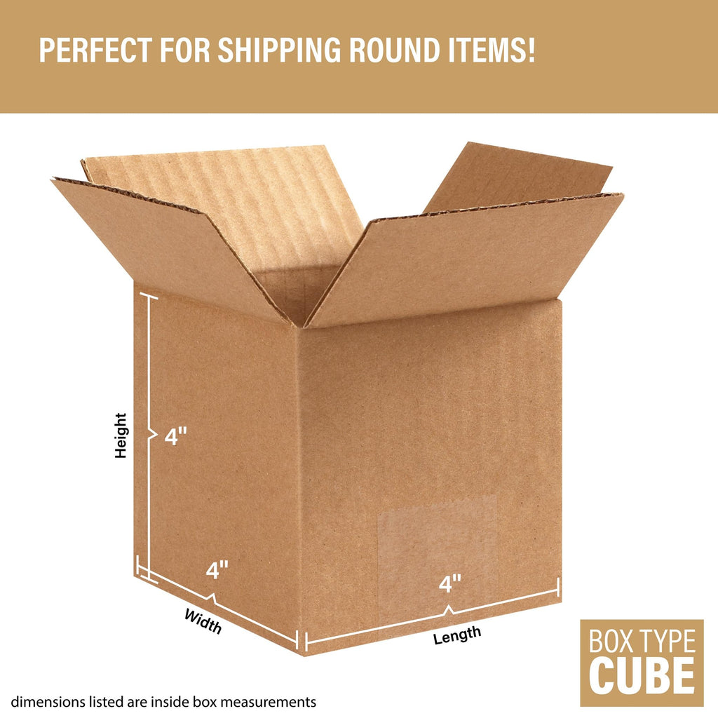 Bundle Of 25 Basic Corrugated Shipping Boxes (4 x 4 x 4")