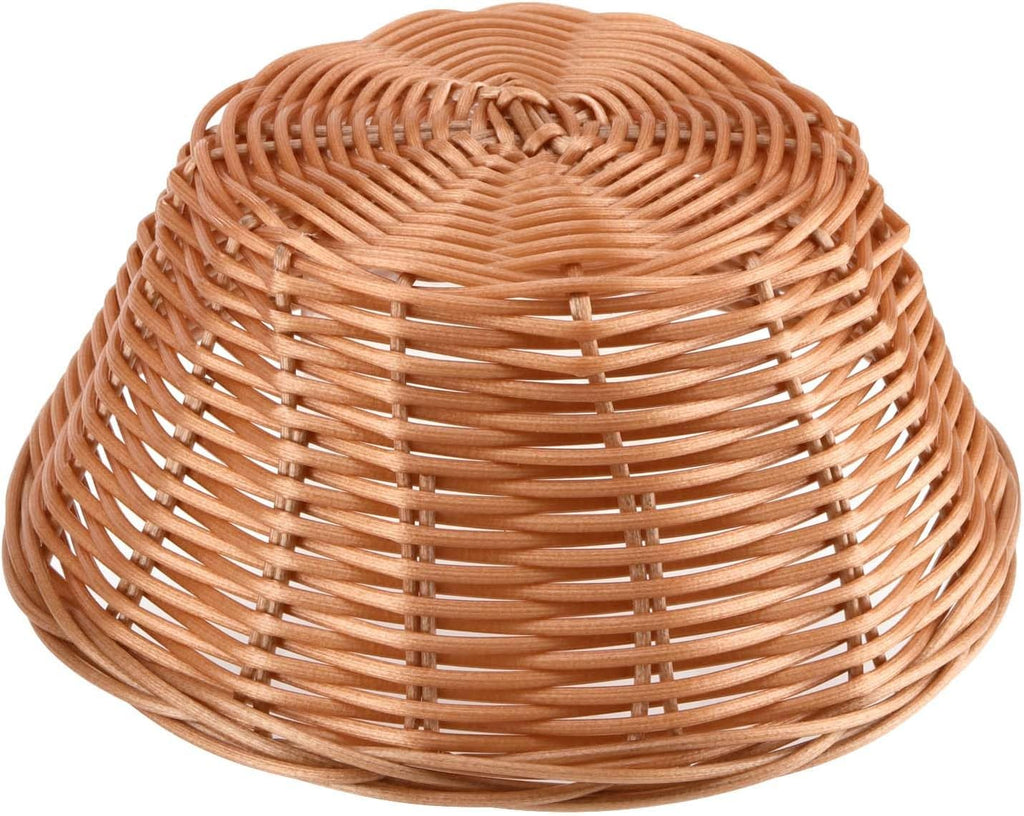 16 Pcs Bread Baskets Bulk, 7 Inch Plastic Round Basket Bread Serving Baskets, Brown Small Woven Baskets for Food