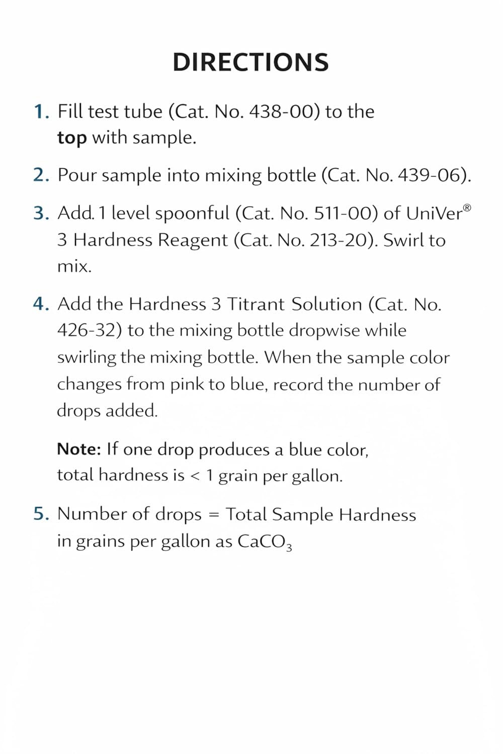 Total Hardness Test Kit, Model 5-B, Drop Count Titration, 145300