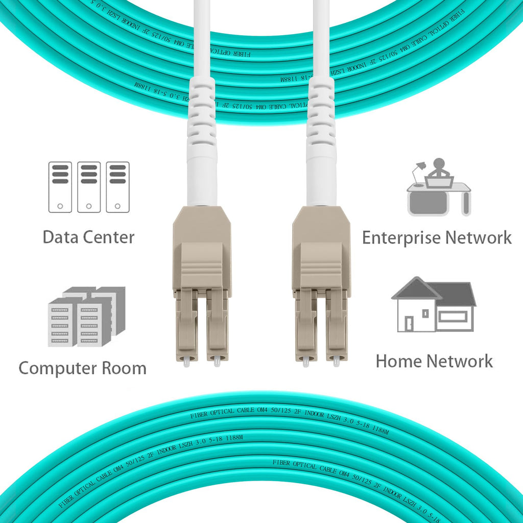 Uniboot OM4 LC to LC Fiber Patch Cable Multimode, 0.5M(1.6ft)