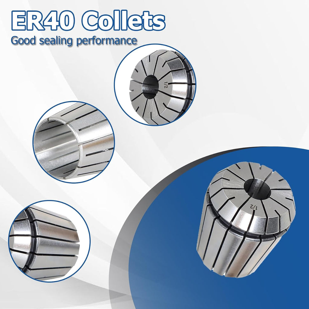 WFLNHB 12Pcs ER40 Collets with Common Size 1/8-1-1/8 Inch