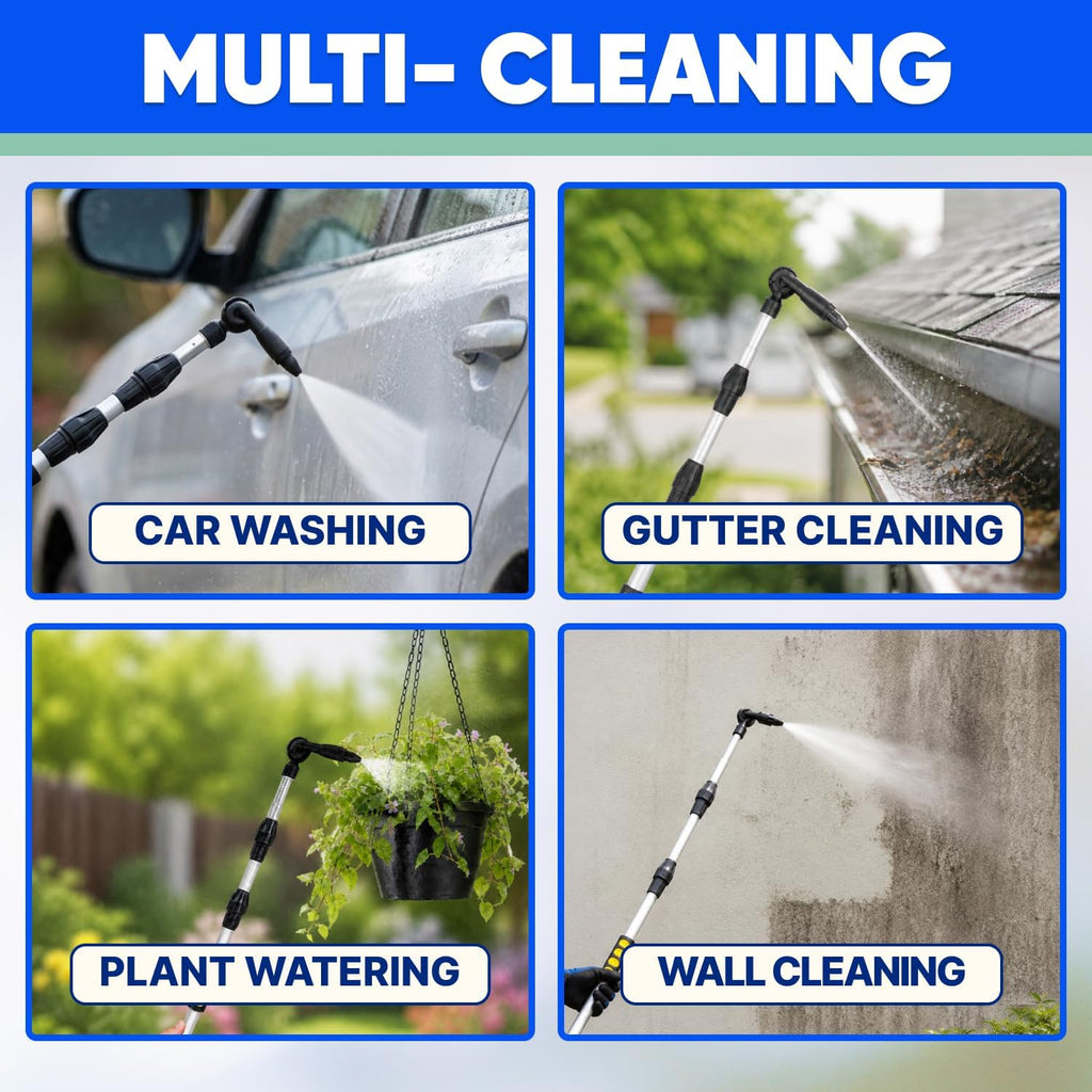 20ft Reach Telescopic Gutter Cleaning Tools from the Ground – Rain Gutter Cleaner with Heavy Duty Bendable Wand, Hose