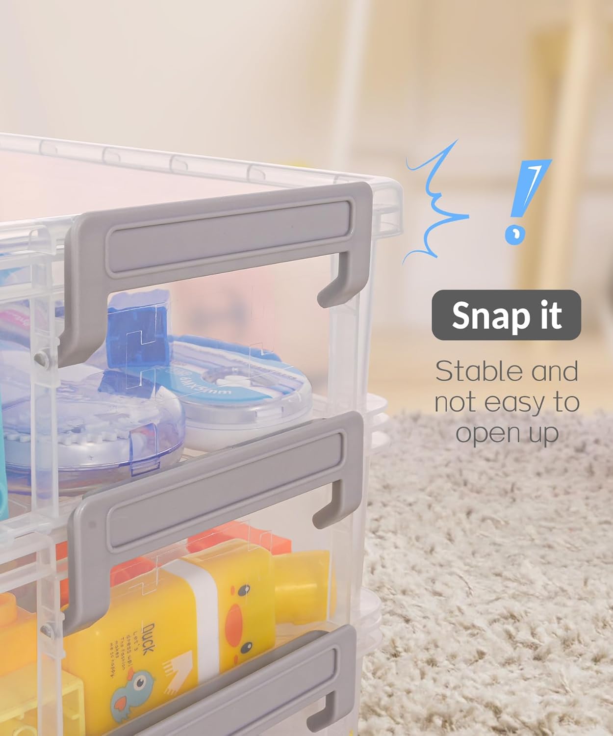 6 Pack Extra Large Pencil Box, Plastic Pencil Case Crayon Box, Clear Marker Organizer Plastic Containers with Lid