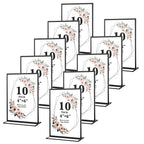 10 Pack Acrylic Sign Holders 4x6 Black Picture Frames