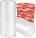2-Pack Bubble Cushioning Wrap Rolls, 3/16" x 8" x 72' ft Total [2 Rolls of 36 Feet], Perforated 12" 20 Fragile