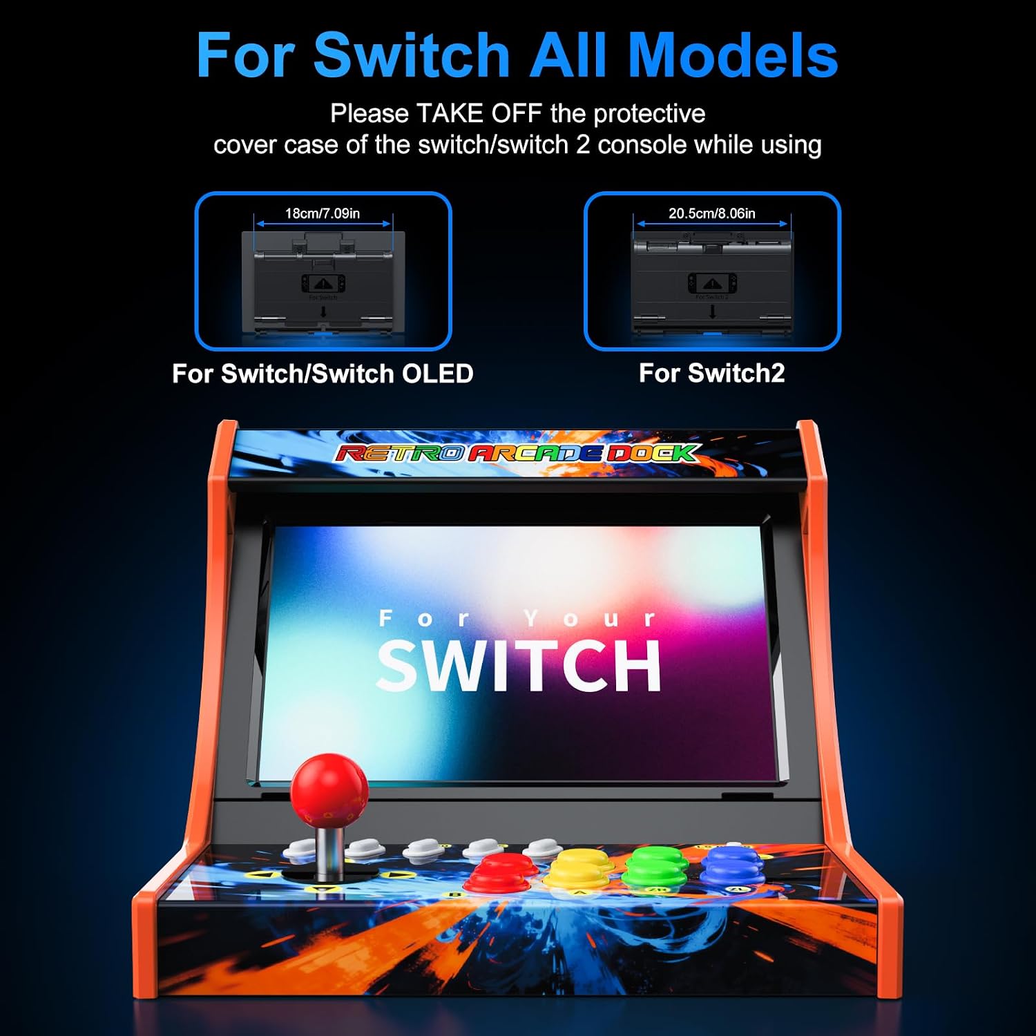 Retro Arcade Stick for Switch/OLED/Switch 2 Console with Screenshot Button | Switch Arcade Machine with Turbo Button