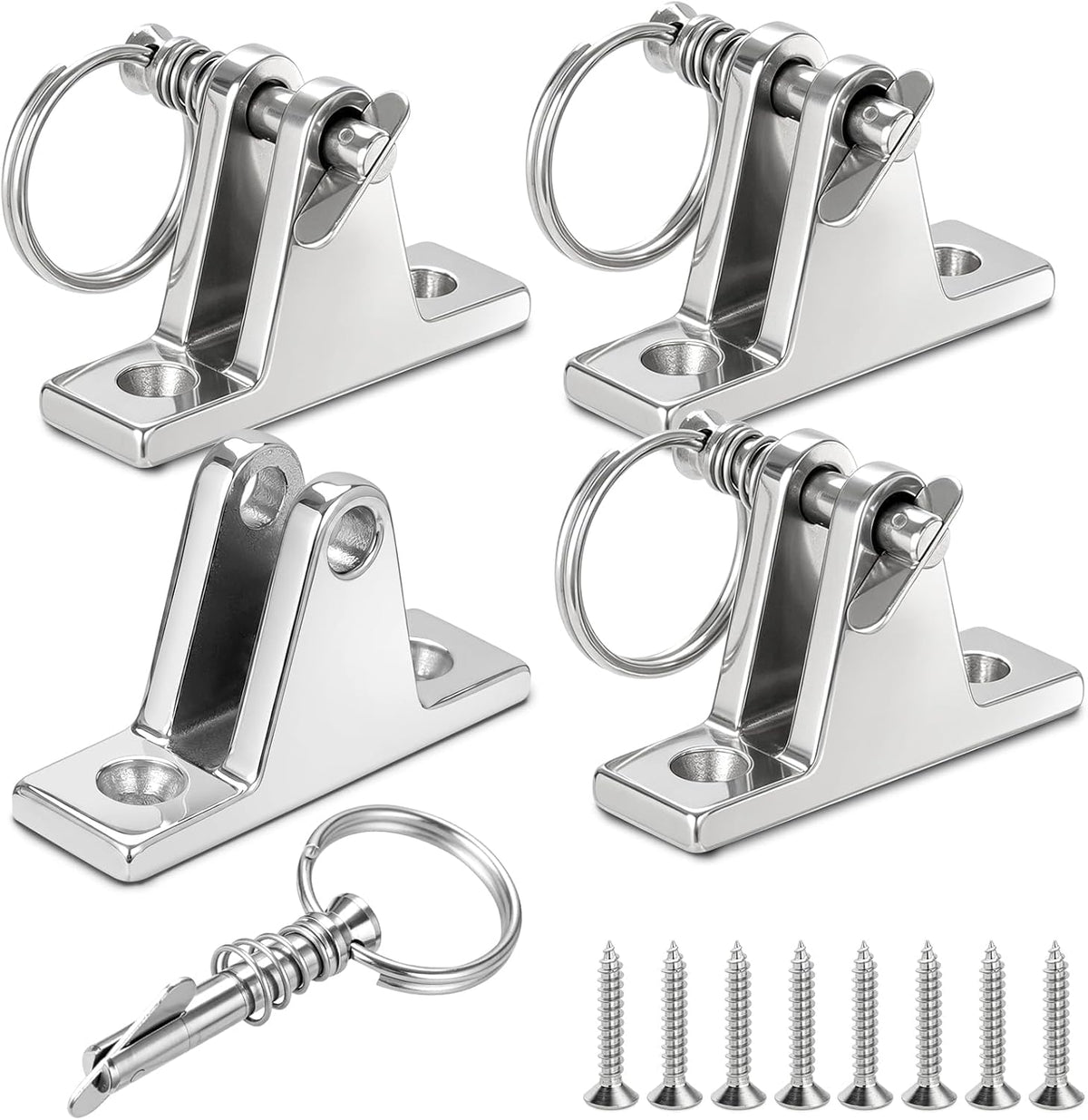 4Pack Bimini Top Brackets, 304 Stainless Steel Bimini Top Hardware